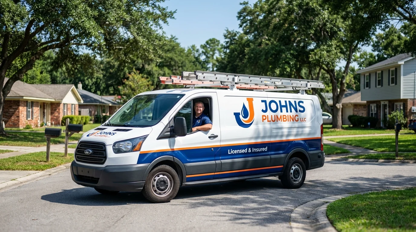 Johns Plumbing LLC service van in Oakmont, PA