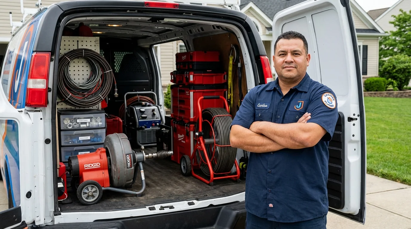 Professional drain cleaning equipment and Johns Plumbing LLC plumber in Oakmont