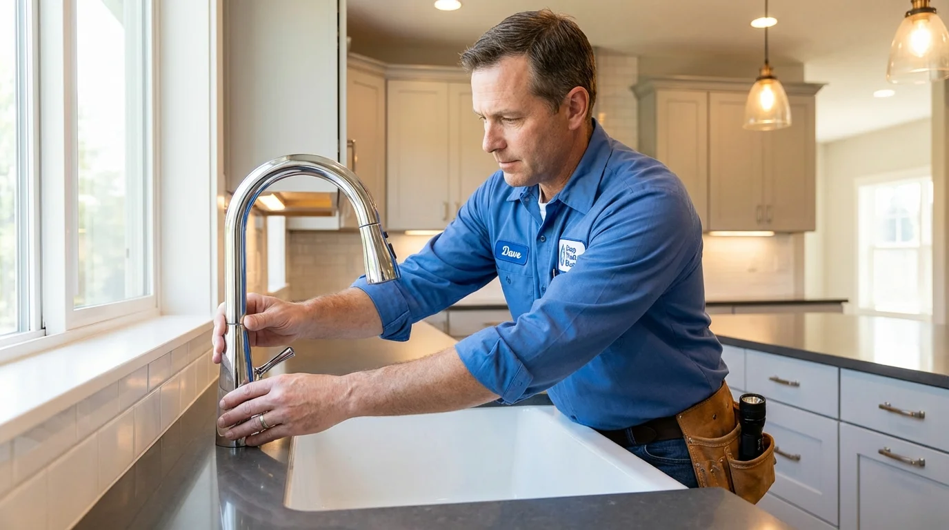 Kitchen faucet installation by Johns Plumbing LLC in Oakmont