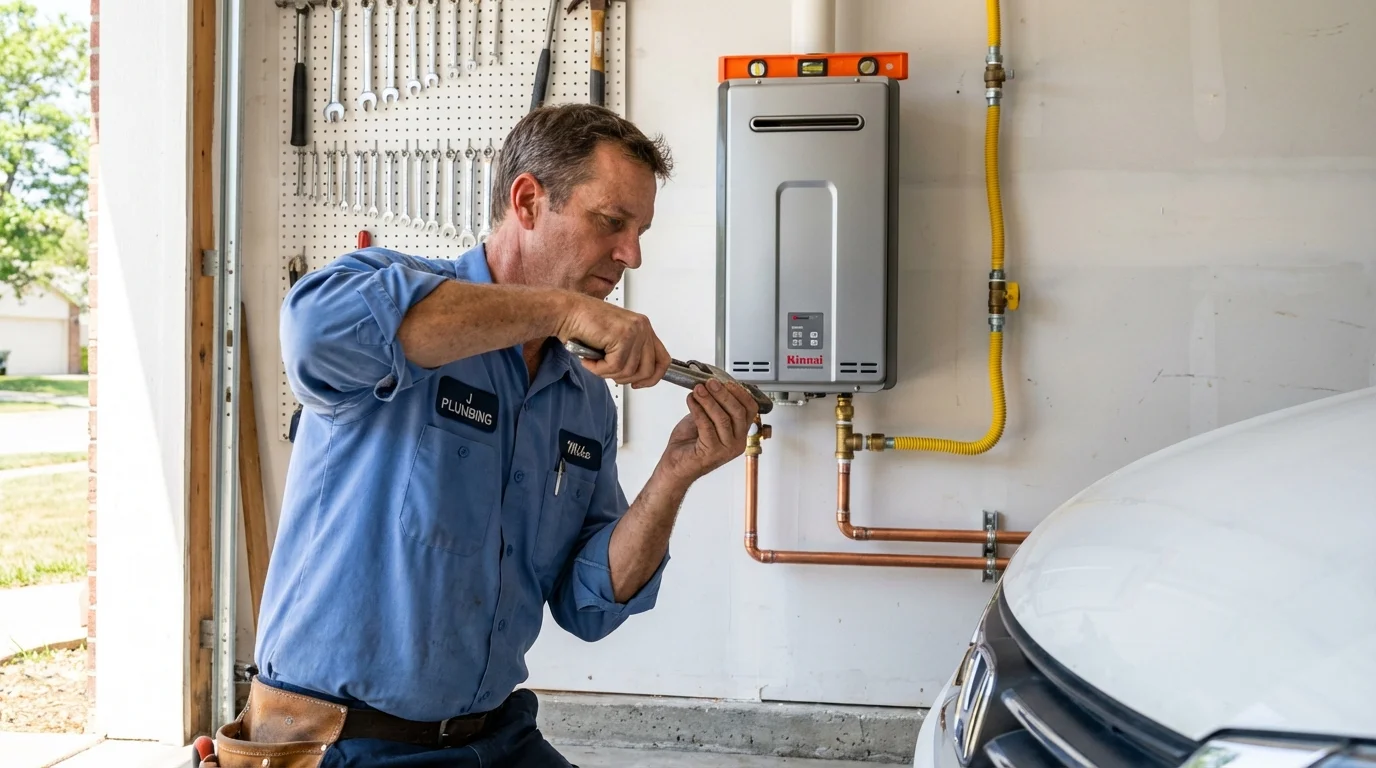 Tankless water heater installation by a Johns Plumbing LLC plumber in Oakmont